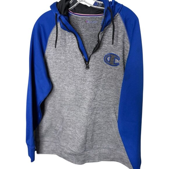 Champion Stadium Fleece Quarter Zip Hoodie, Clear Gloss C Logo large - Picture 3 of 12